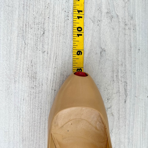 Christian Louboutin Nude with Red Peep Toe Pumps size 9.5 - Picture 11 of 12
